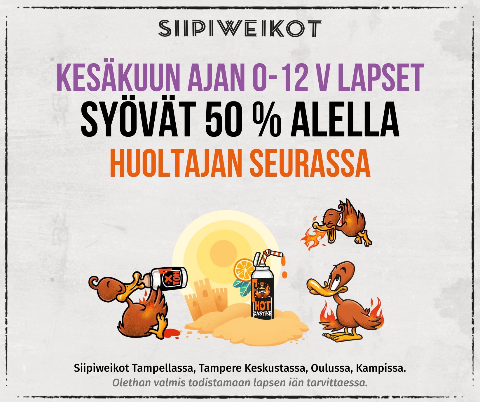 Lapset syö -50 % kesäkuussa