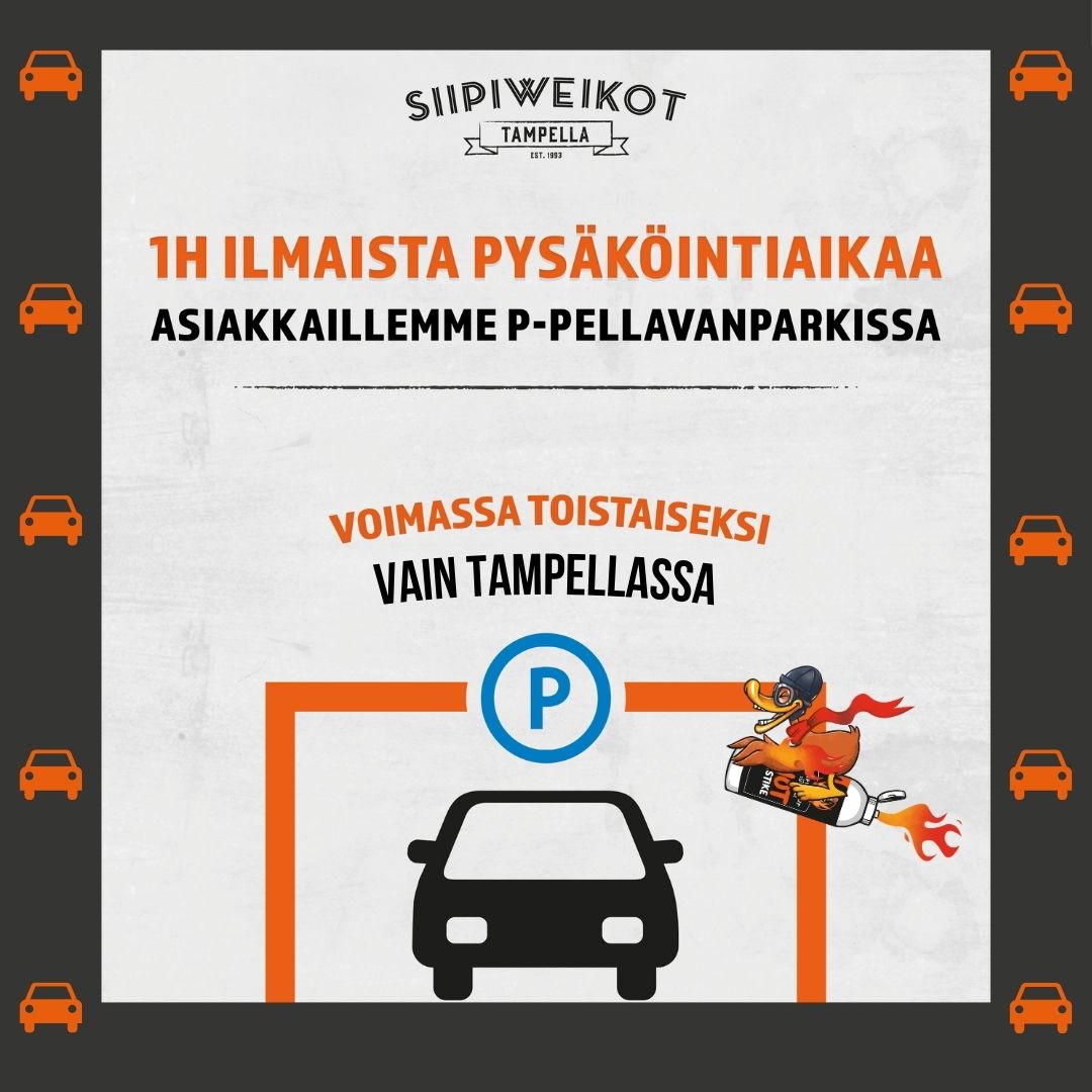 Tampellan ilmainen 1h parkkietu