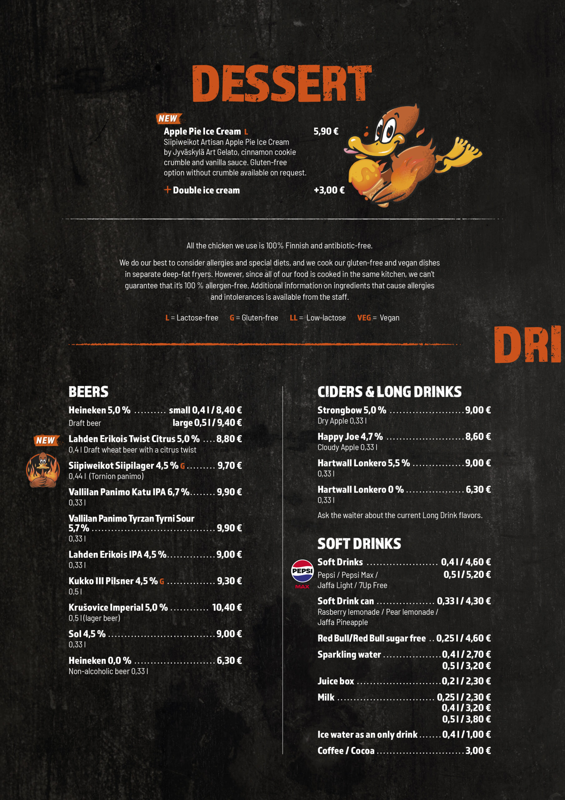 DESSERT 
DRINKS