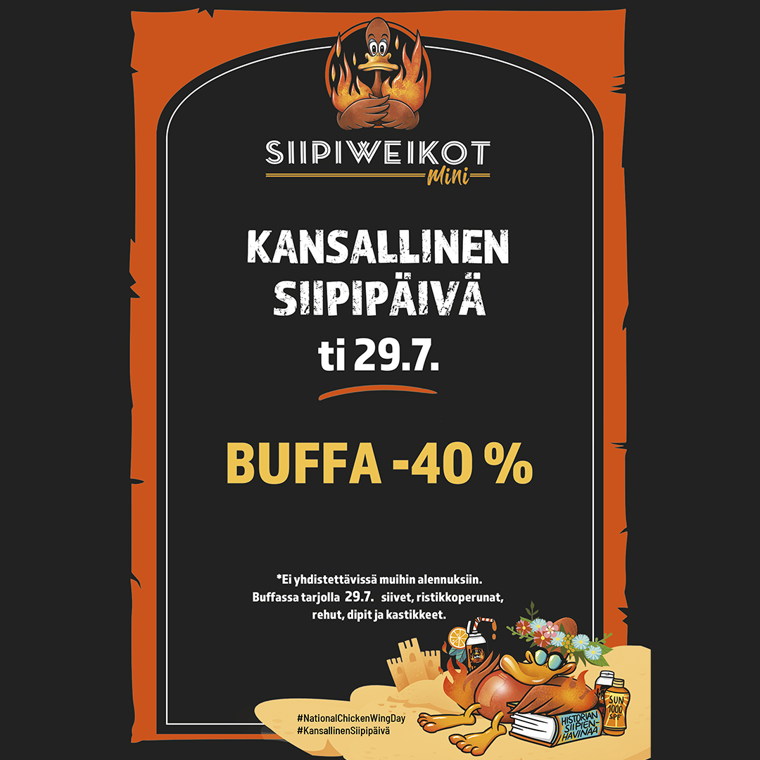 Kansallinen siipipäivä ti 29.7.