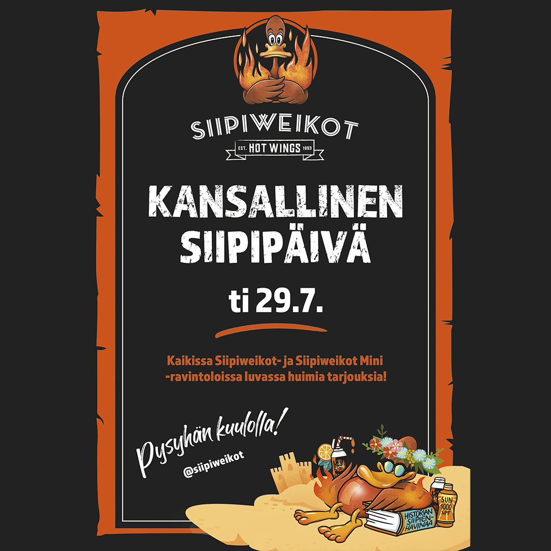 Tulossa: Kansallinen siipipäivä ti 29.7. 🍗